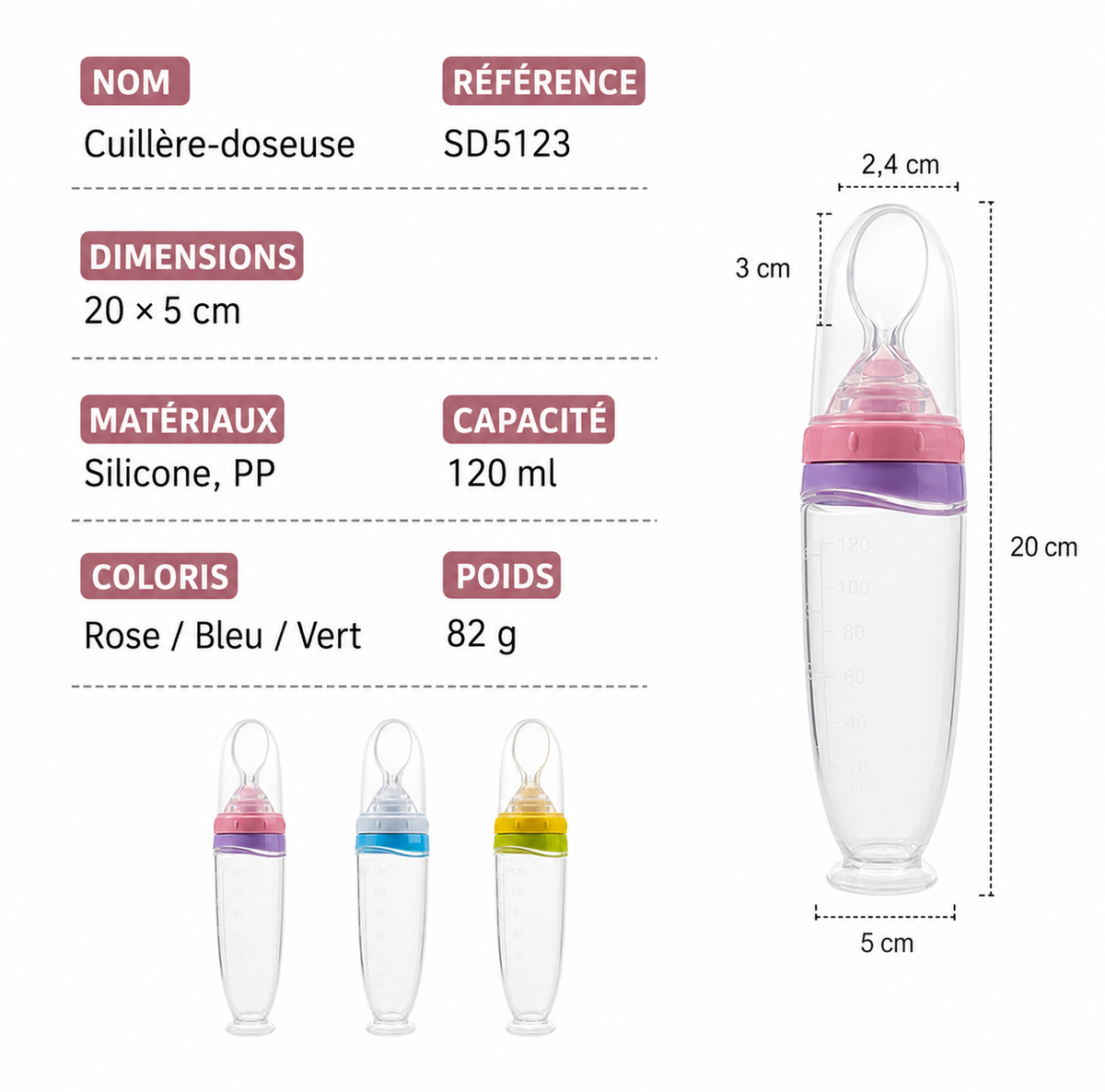 Cuillère-doseuse à purée 120 ml