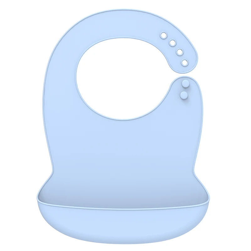 Bavoir bébé en silicone imperméable avec poche