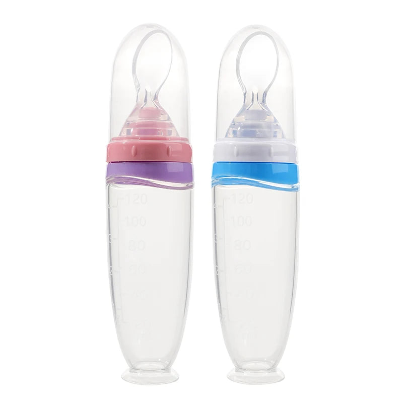 Lot de deux cuillères-doseuses à purée 120 ml, bleu et violet